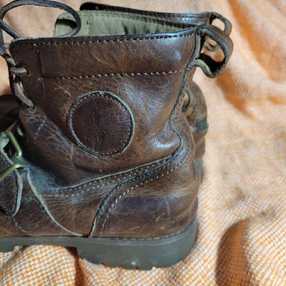 Polo By Ralph Lauren Ranger Men's Distressed Brown Leather Buckle Boots Size 7.5 - Picture 5 of 17